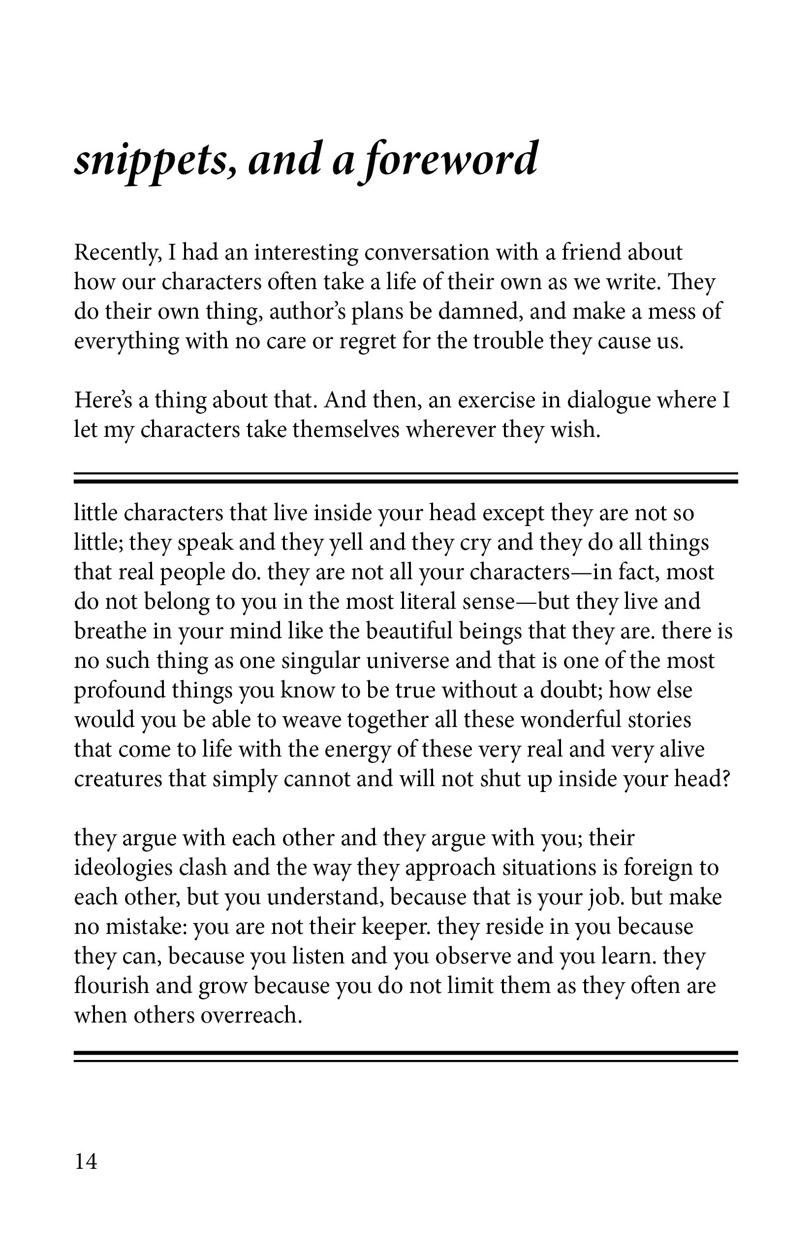 snippets, and a foreword