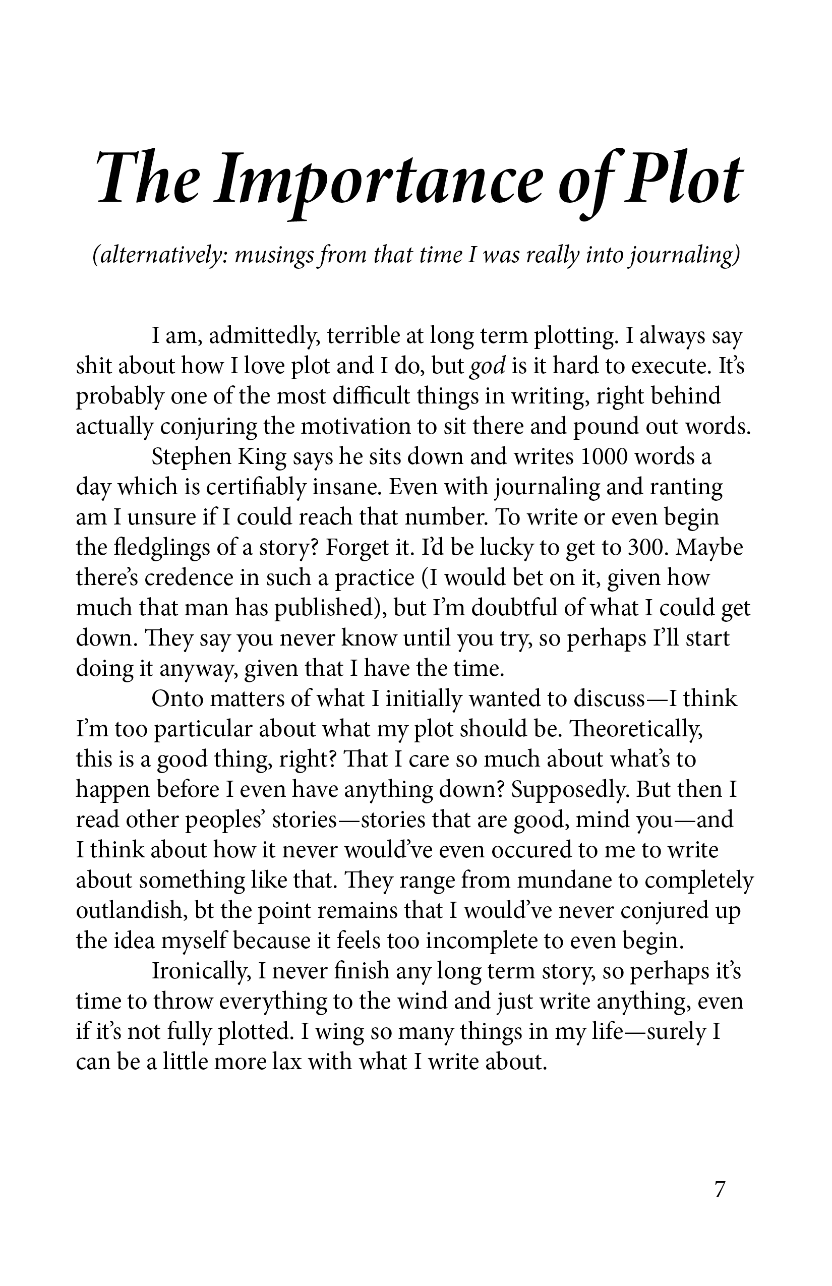 the importance of plot